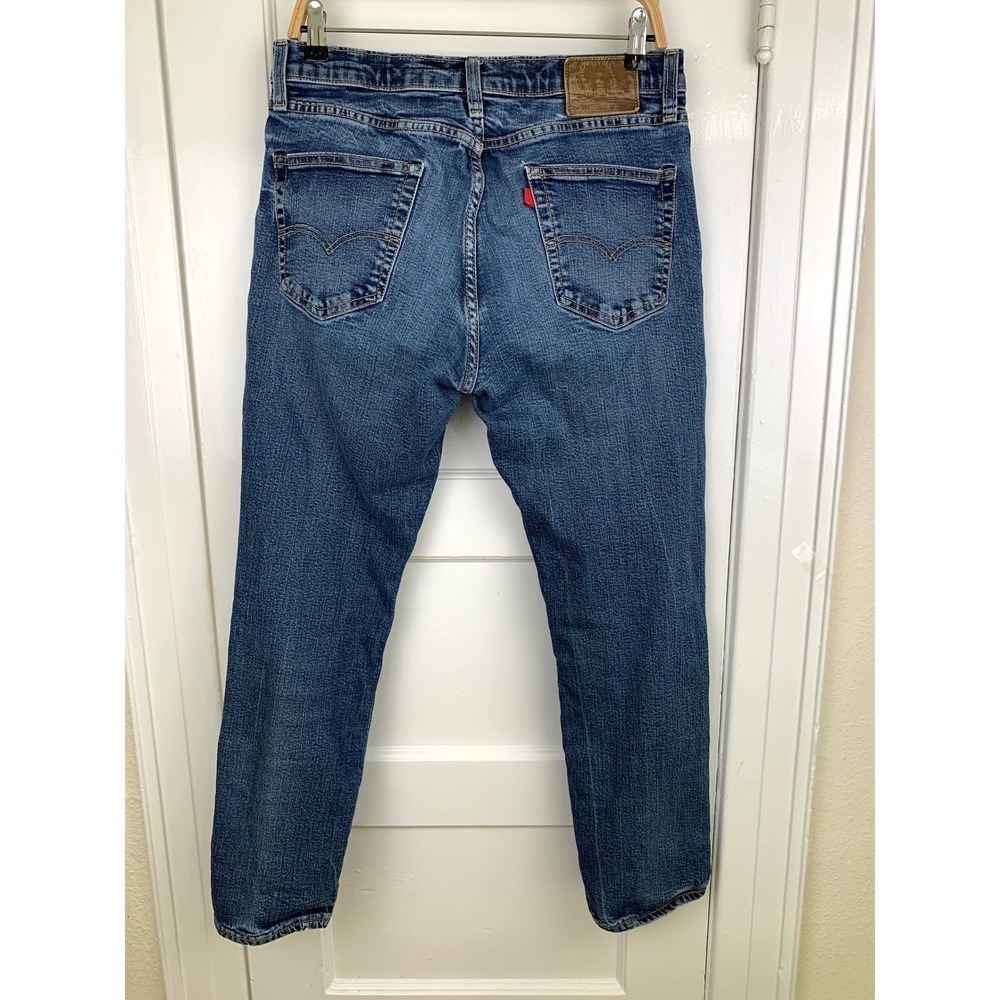 Levis 511 Slim Fit Jeans Blue Denim Mens 34x30 (Fits 30x28) Blank Red Tab